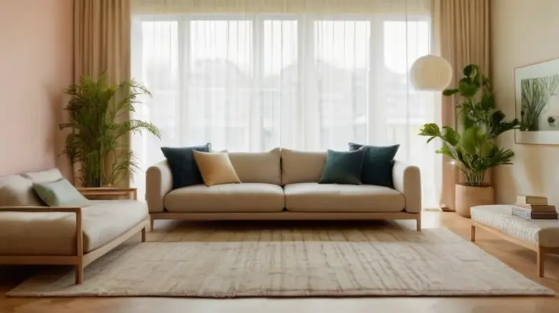 Sala moderna, luminosa y acogedora con diseño