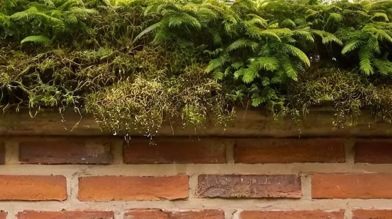 Pared de ladrillos con cálida iluminación