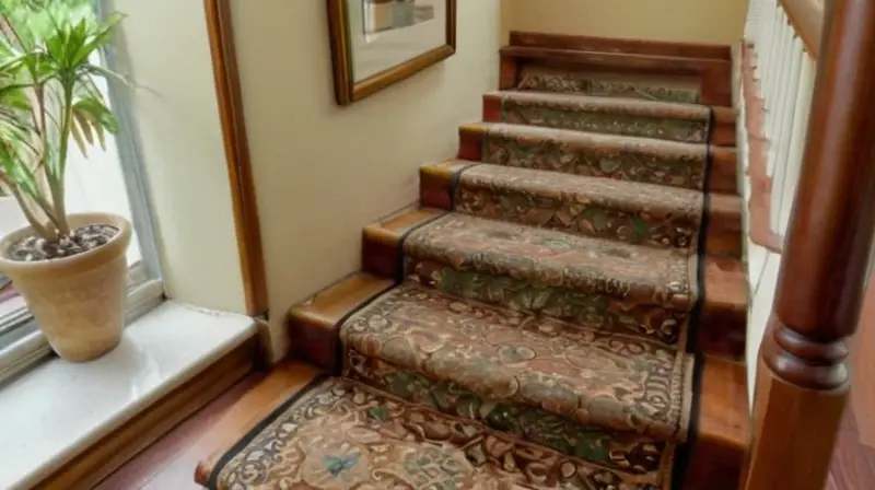 Escalera de madera cálida y acogedora